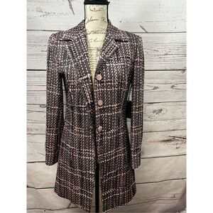Carol Ann Collection by Simply Marcella size small black and pink pea coat tweed